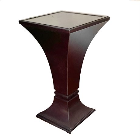 Contemporary Wood Pedestal Side Table