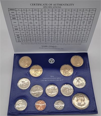 2016 Philadelphia US Mint Uncirculated Coin Set