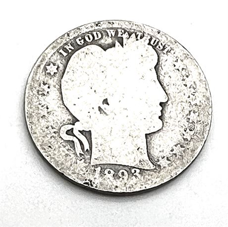 1893 O Silver Barber Quarter