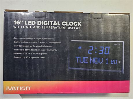 16" LED Digital Clock