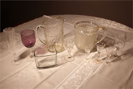 Vintage Glassware -Old Pitchers