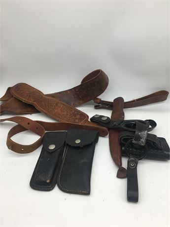 Vintage sheaths and holsters / misc lot