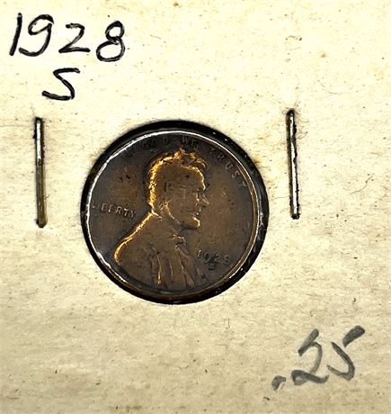 1928 S Lincoln Wheat Penny