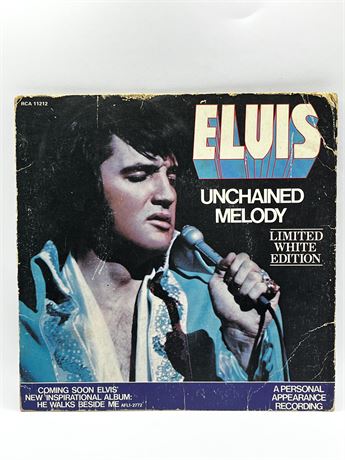 Limited White Edition Elvis Presley Unchained Melody 45 Record 1978 RCA Canada