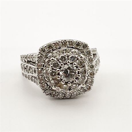 White 14 KT Gold 4 Carat Diamond Engagement Ring