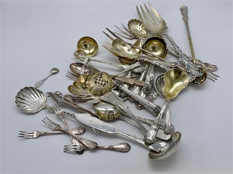 Assorted Sterling Silver Flatware and Serving Items