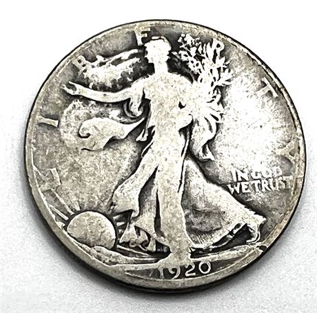 1920 D Silver Walking Liberty Half Dollar
