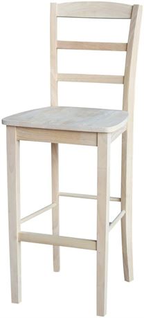 NEW International Concepts 30-Inch Madrid Bar Stool, Unfinished