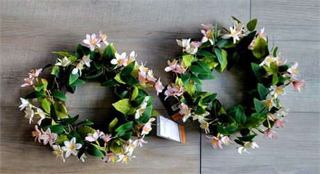 (2) New with tags 12" Threshold floral wreaths