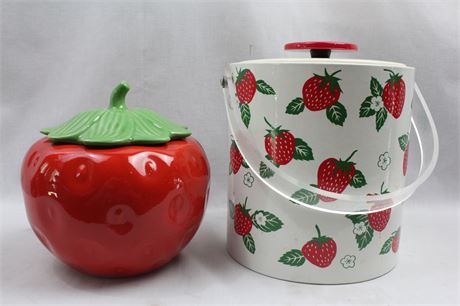 Strawberry Ice Bucket and Cookie Jar