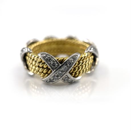 Tiffany & Co. "Rope Four-Row X" Ring