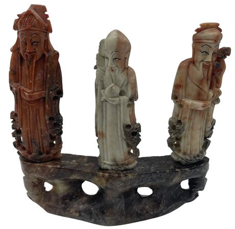 Antique Chinese Soapstone Gods