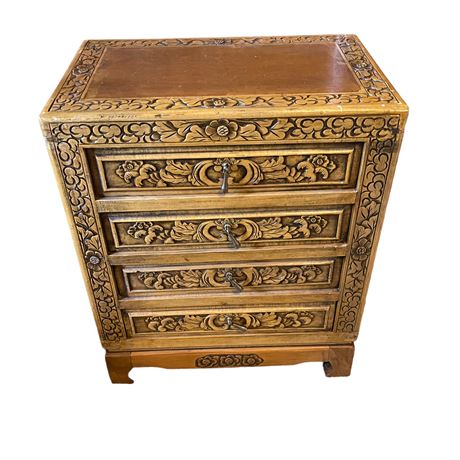 Vintage Hand Carved Dynasty Palace Style Cabinet