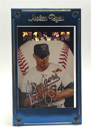 1994/95 Nolan Ryan Rangers #35 Signed Baseball Card