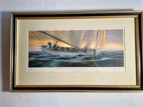 John McCray Signed Print "The Schooner Yacht Coronet Heading Home"