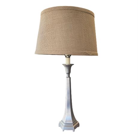 Tapered Brushed Nickel Occasional Table Lamp
