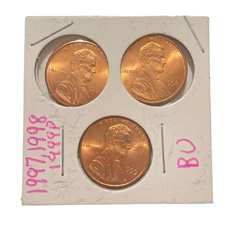 1997, 1998, 1999-P Penny Set