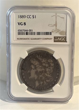 1889 CC Silver Morgan Dollar NGC VG 8