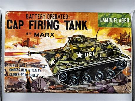 Marx Hong Kong Cap Firing Tank in Original Box