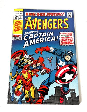 Sept. 1969 Vol. 1 #3 Marvel Comics "THE AVENGERS" Comic Rare
