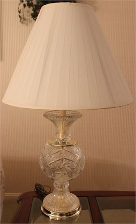 Etched Cut Crystal Table Lamp