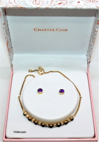 Charter club bracelet earrings birthstones