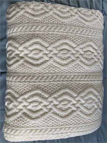 Irish Merino wool knit blanket.    #3