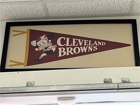 Rare Early Browns Pennant - Framed