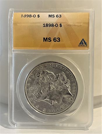 1898 O Silver Morgan Dollar ANACS MS63