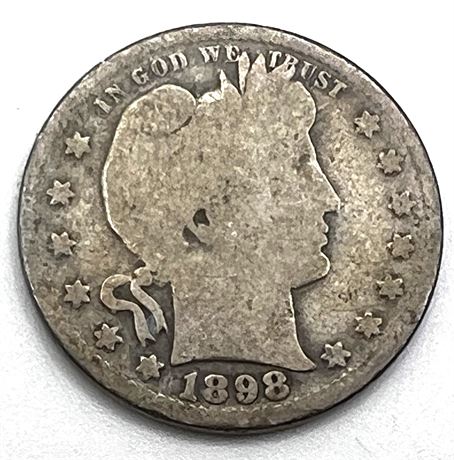 1898 S Silver Barber Half Dollar