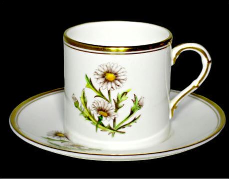 Royal Worcester Daisy English Demitasse Cup and Saucer, VIntage
