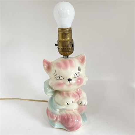 1950's Kitten Ceramic Accent Lamp