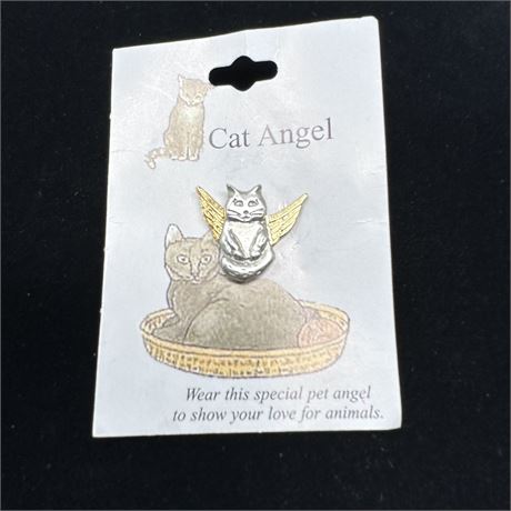 Cat Guardian Angel Pin