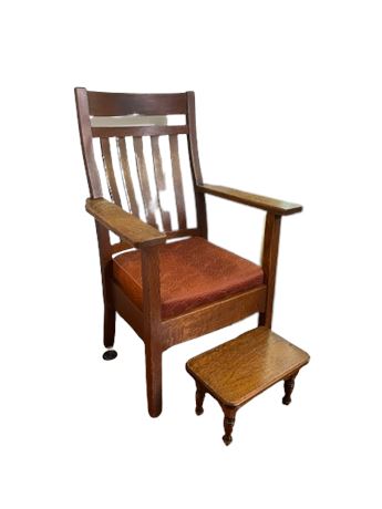 Handmade Oak Chair and Footstool