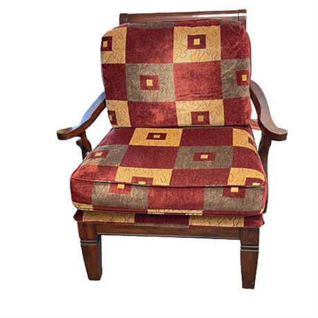 Transitional Wood Frame Upholstered Occasional Chair