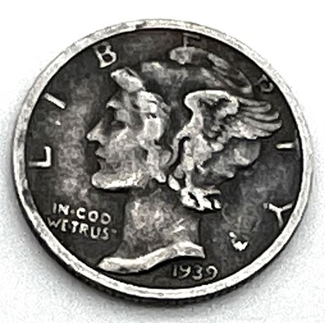 1939 S Silver Mercury Dime