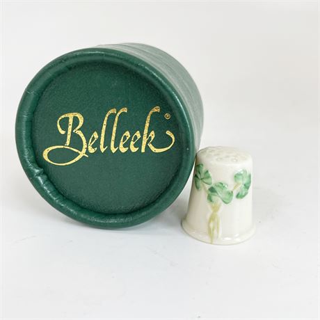 Belleek Sewing Thimble With Box