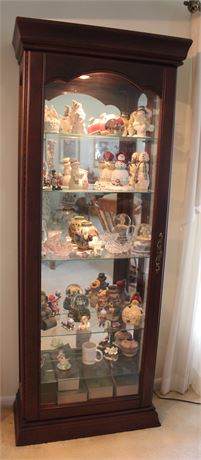 Lighted Wood/Glass Curio Display Cabinet by Buhler