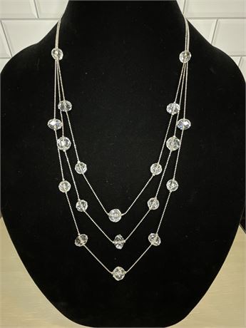 Floating Faceted Glass Bead Necklace