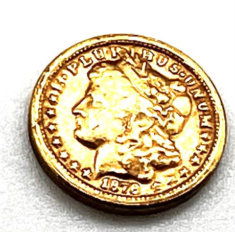 1878 Gold Colored Token