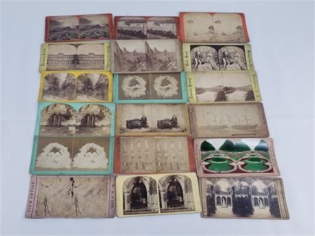 18 Antique Stereoview Cards