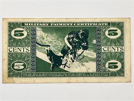 Astronaut & Submarine Series 681 Five Cents Military Payment Certificate