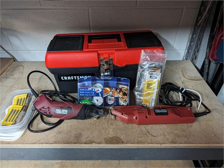 Chicago Electric rotary Tool and Reciprocating Saw with Toolbox and Accessories