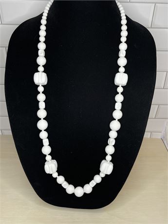White Large Bead Necklace