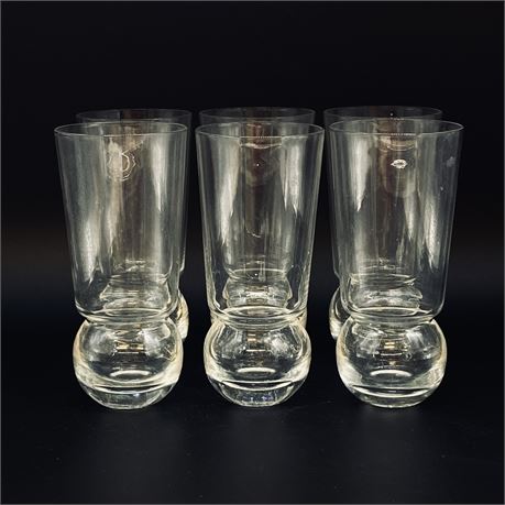 Set of 6 Ball Foot Drinking Glasses - 6.5"T