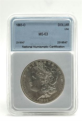 1883 O Silver Morgan Dollar NNC MS63