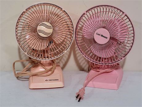 (2) pink fans - Tatung and Cool-Breeze