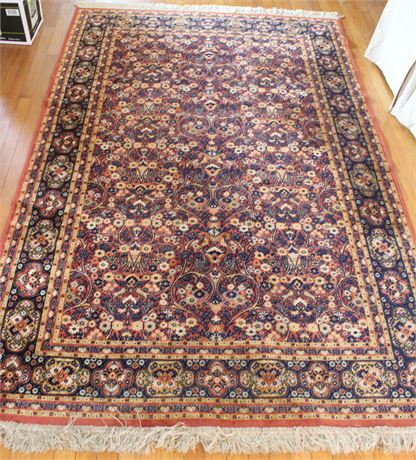Hand Woven Knotted and Bound Area Rug