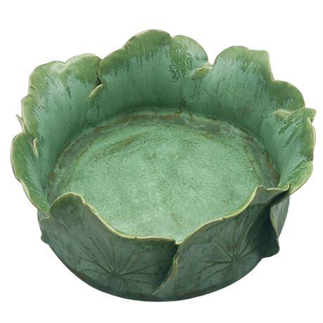 Antique Lettuce Leaf Centerpiece Bowl