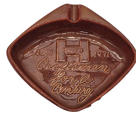 Vintage Haeger Pottery Ceramic Advertising Brown Ashtray